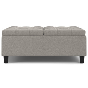 Harrison - Large Square Coffee Table Storage Ottoman - Gray