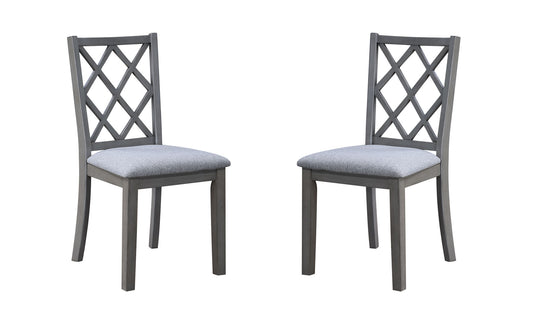 Carlisle - 17.5" Cross Back Side Dining Chair (Set of 2) - Gray