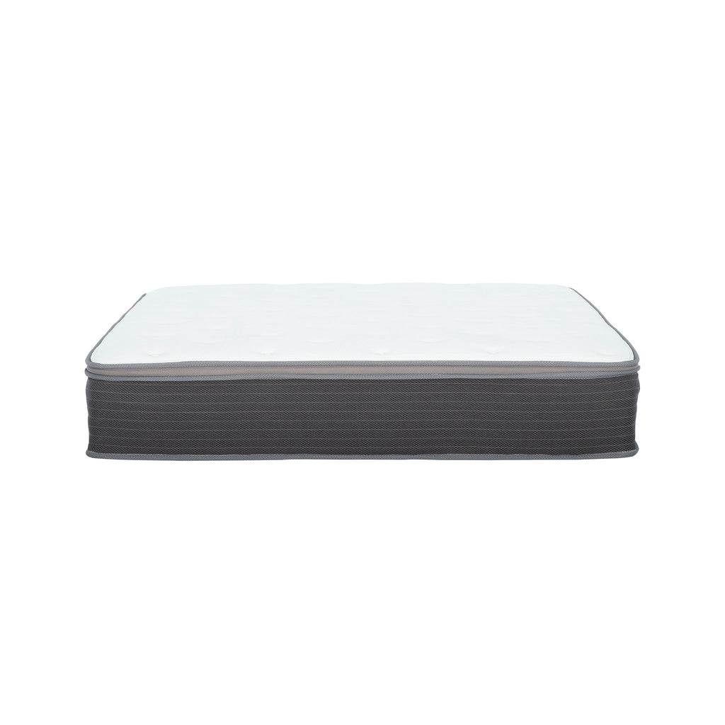 10" Full Size Hybrid Mattress In A Box, Gel Memory Foam Mattress Top With Pocket Coil Base - Gray / White