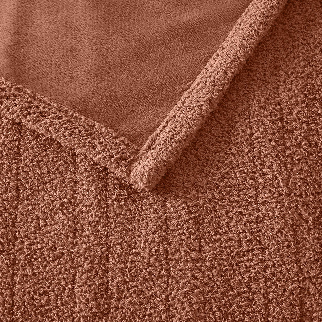 Dream Soft Heated - Twin Blanket - Rust