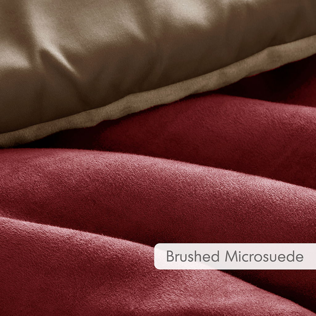 Boulder Stripe - King/California King Pieced Comforter Set - Brick