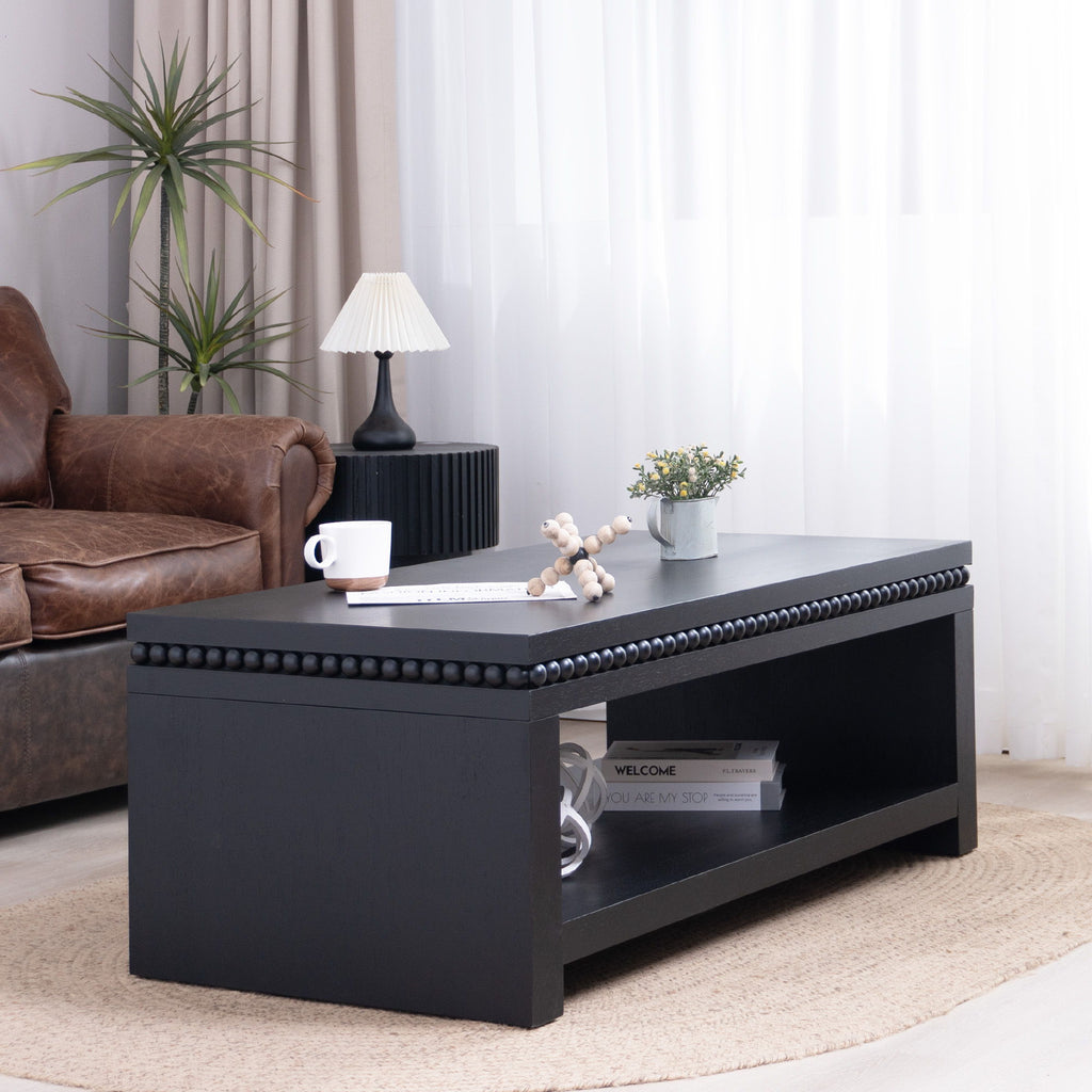 Modern Coffee Table With Beaded Trim