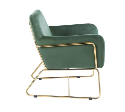 Keira - Velvet Accent Chair With Metal Base