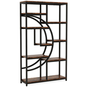 5 Tier Corner Etagere Bookshelf With 9 Open Shelves Storage Organizer For Living Room