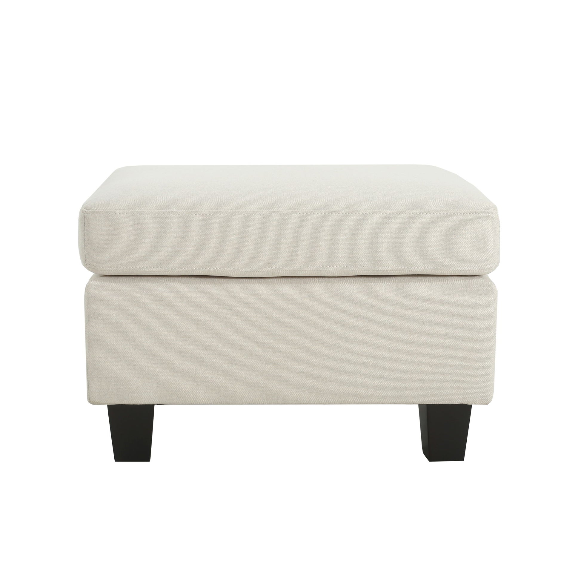 Springfield - Ottoman Contemporary Design Fabric Birch Wood Legs - Beige