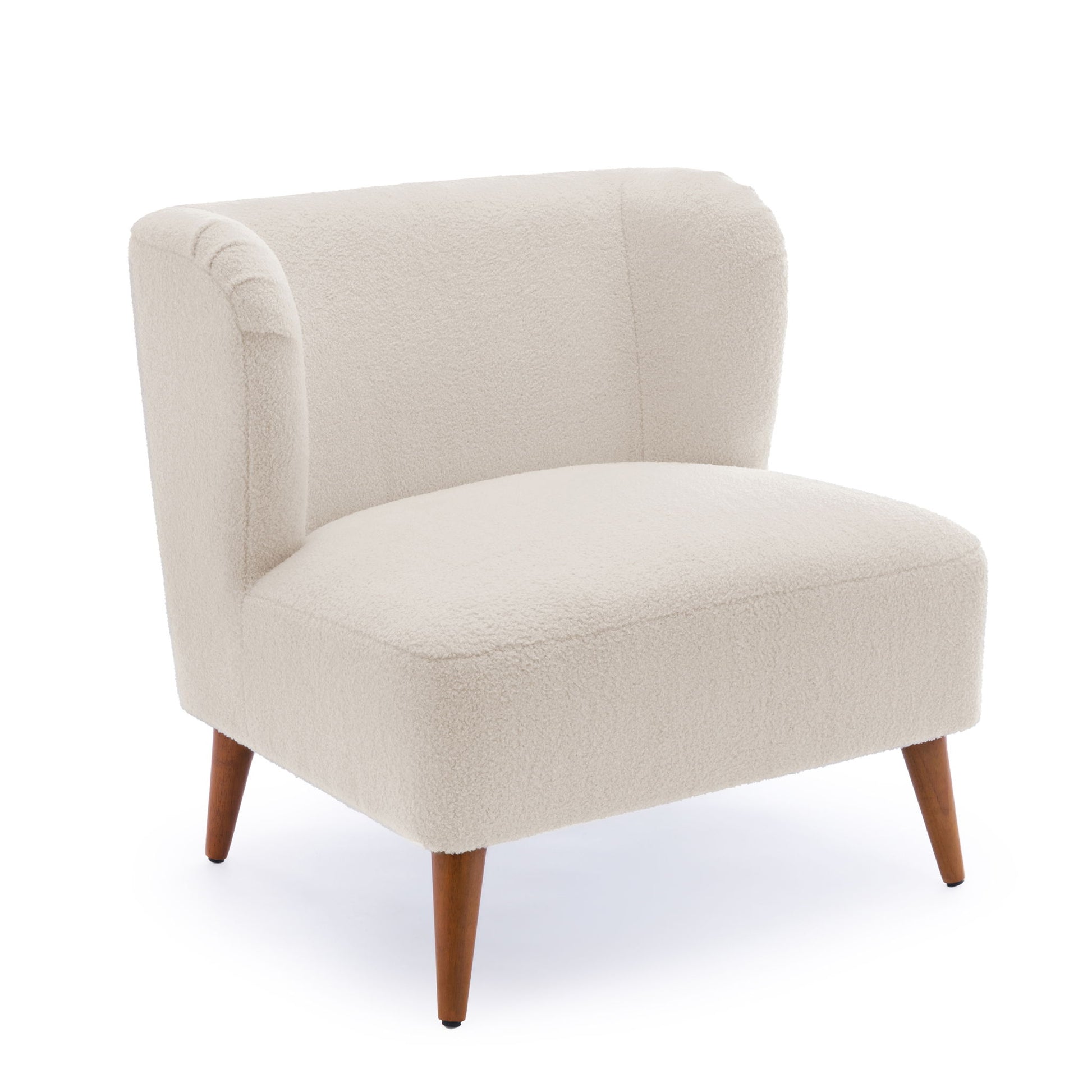 Veda - Accent Chair With Wrap Around Back Boucle - White