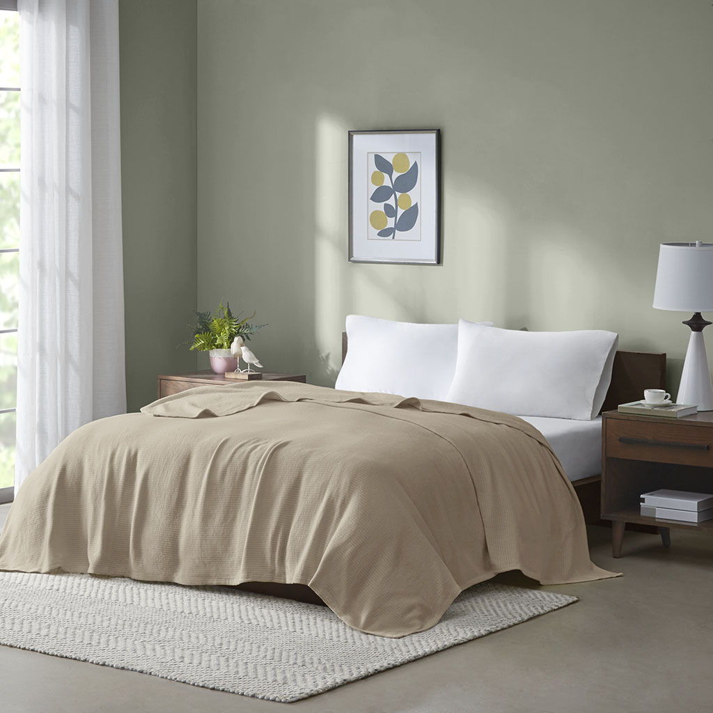 Freshspun Basketweave - King Blanket - Khaki