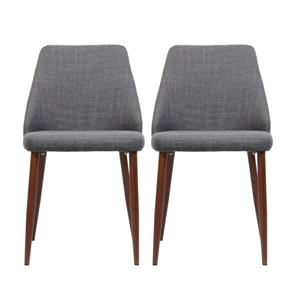 Modern Dining Chair With Iron Legs And Wood Finish