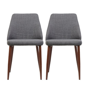 Modern Dining Chair With Iron Legs And Wood Finish