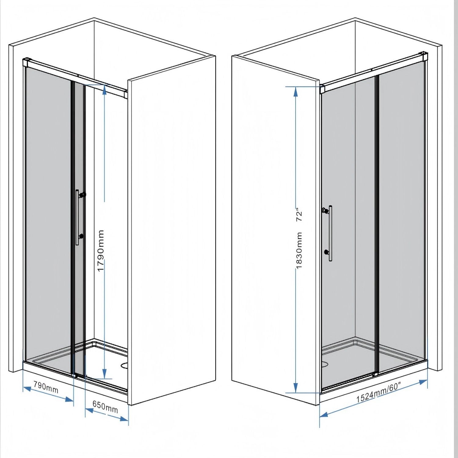 Frameless Single Sliding Shower Door