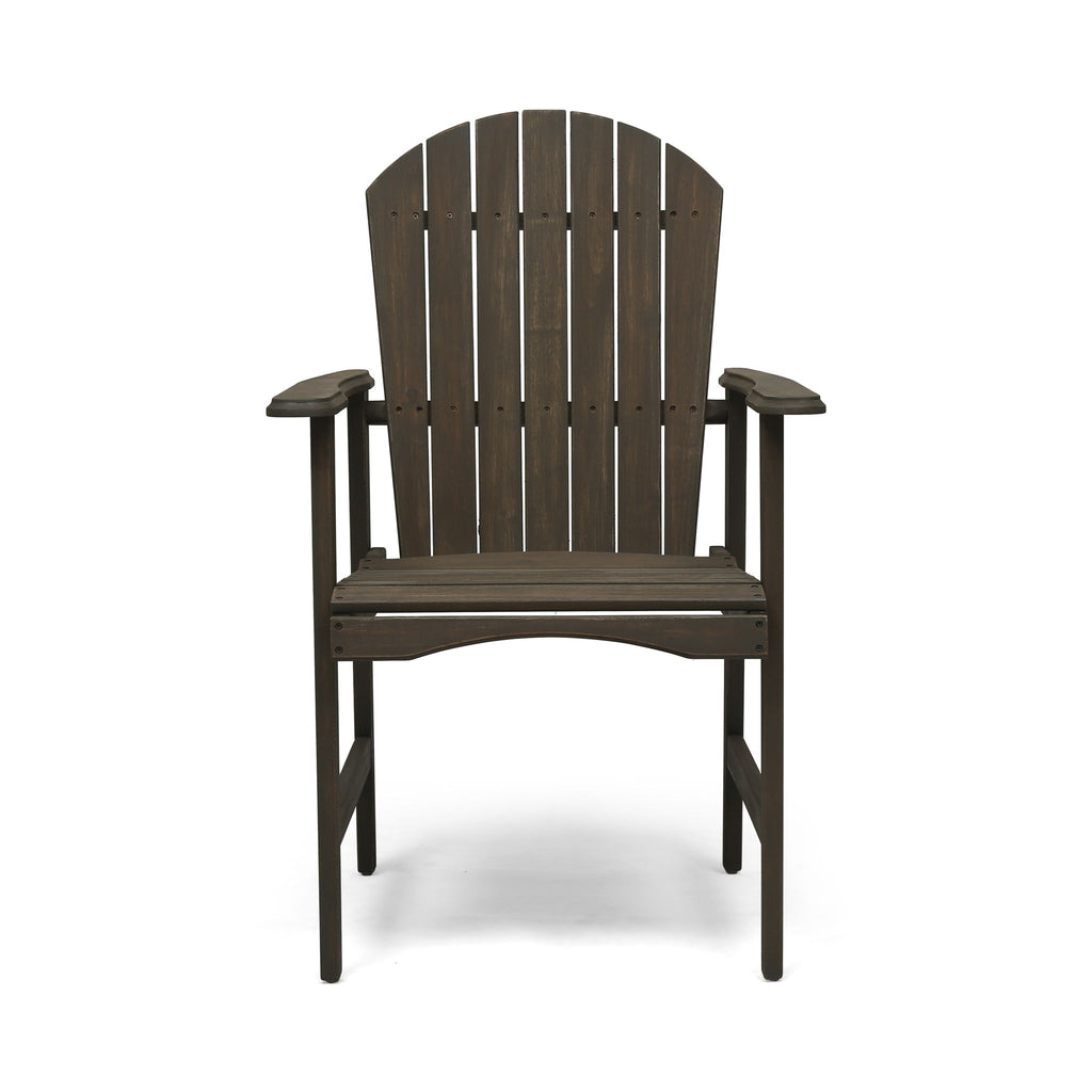 Outdoor Weather Resistant Acacia Wood Adirondack Dining Chairs (Set of 2)
