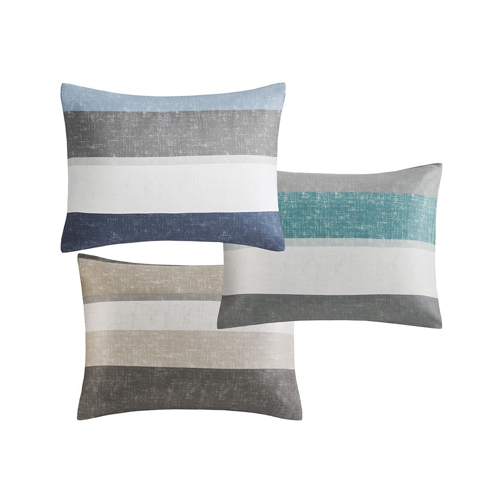 Jaxon - Stripe Comforter Set With Bed Sheets - Aqua