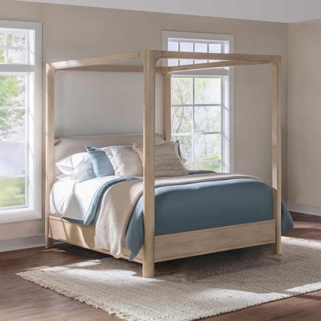 Flores - Eastern King Canopy Bed - Mango Color