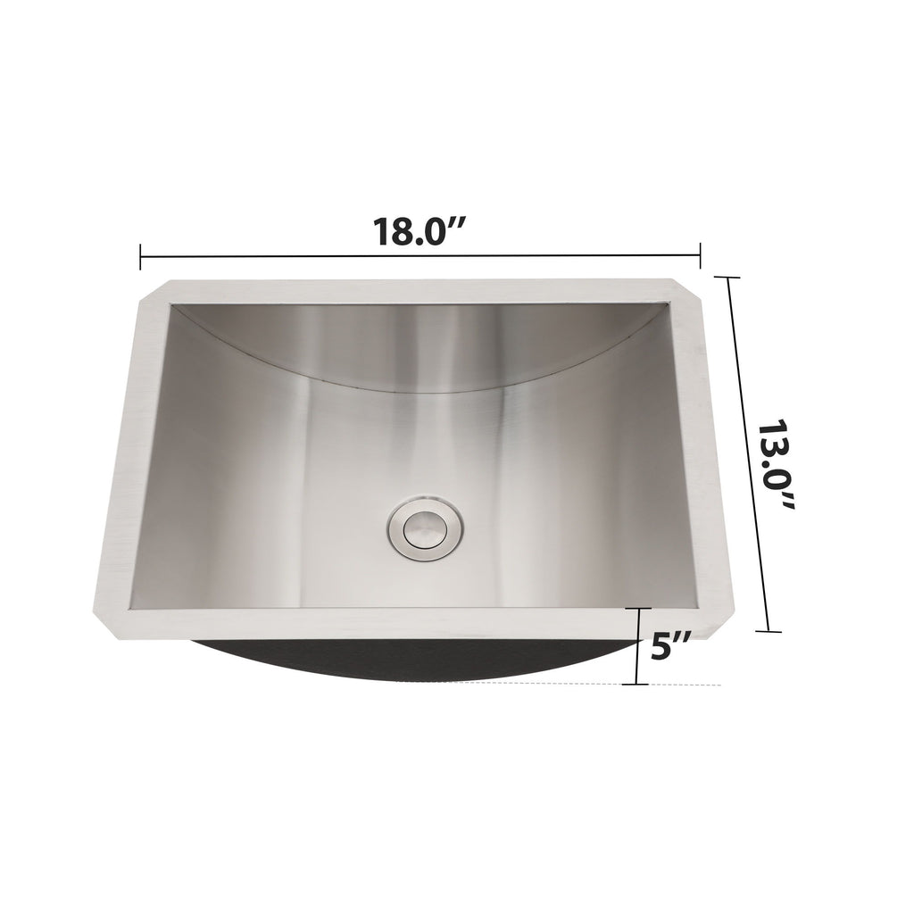 Undermount Bathroom Sink With Pop Up Drain, Durable Material, Easy Clean Nano Finish - Brushed Nickel