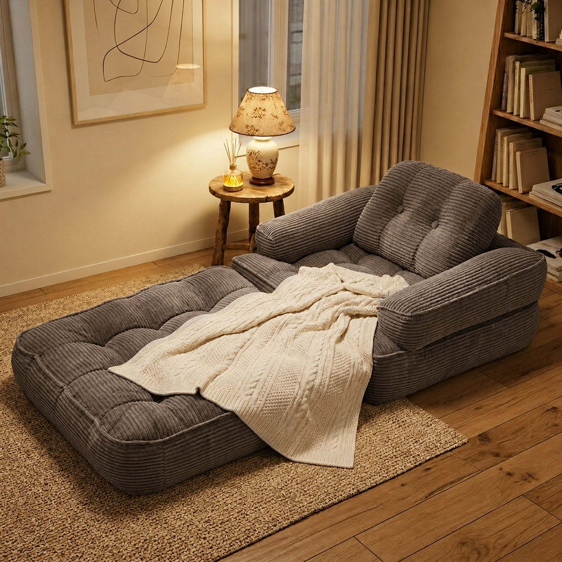 Convertible 2 In 1 Armrest Sofa For Bedroom