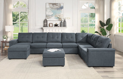 Isla - Fabric Sectional Sofa With Ottoman