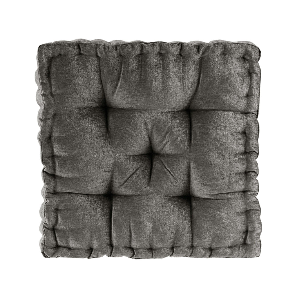 Azza - Square Floor Pillow Cushion - Charcoal