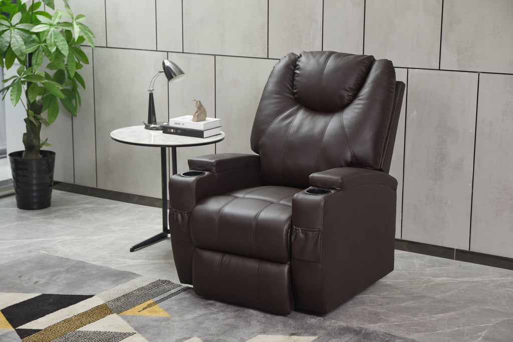 Modern Recliner Chair With Cup Holders, Remote Control
