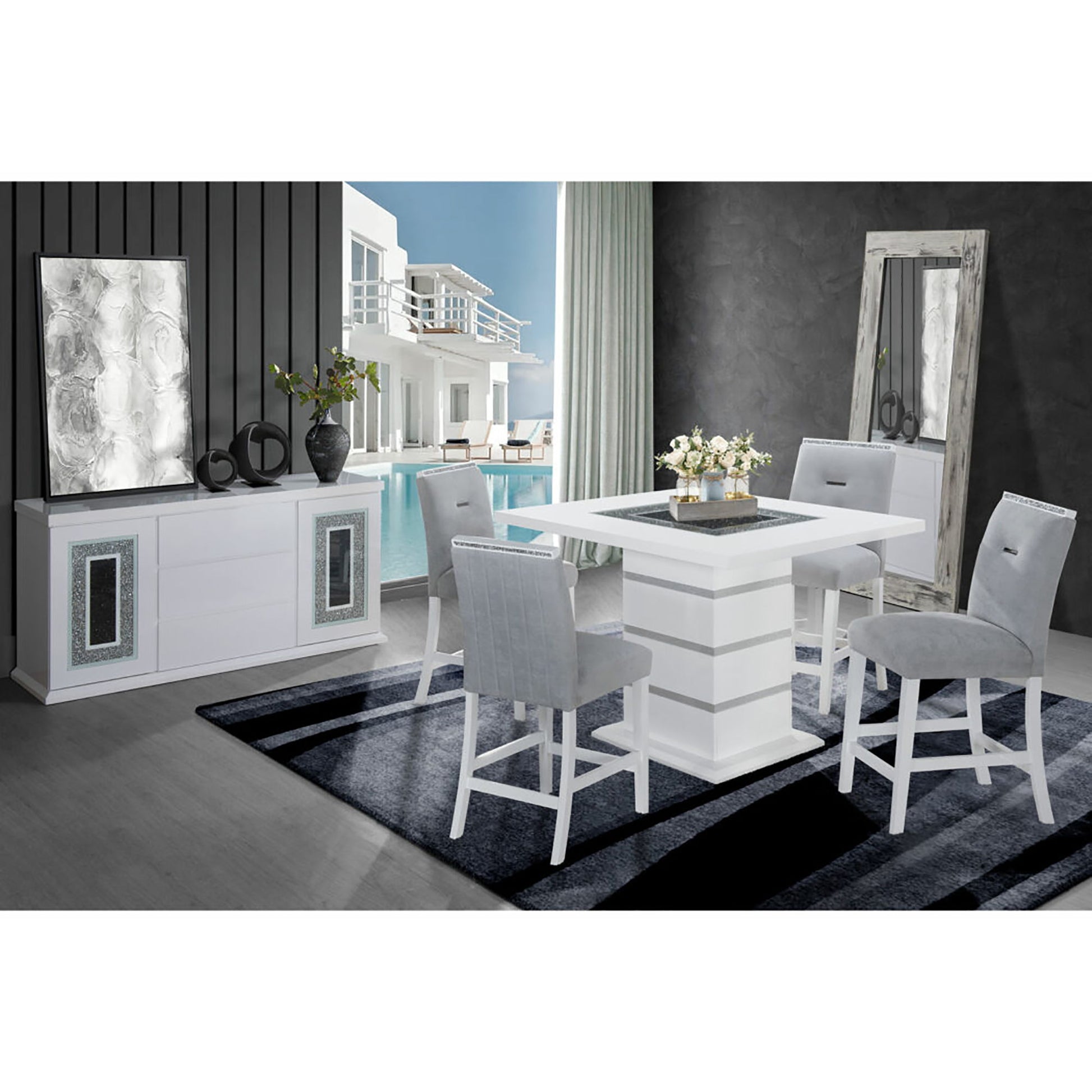 Ariya - 5 Pieces Bar Table And Bar Stool Set