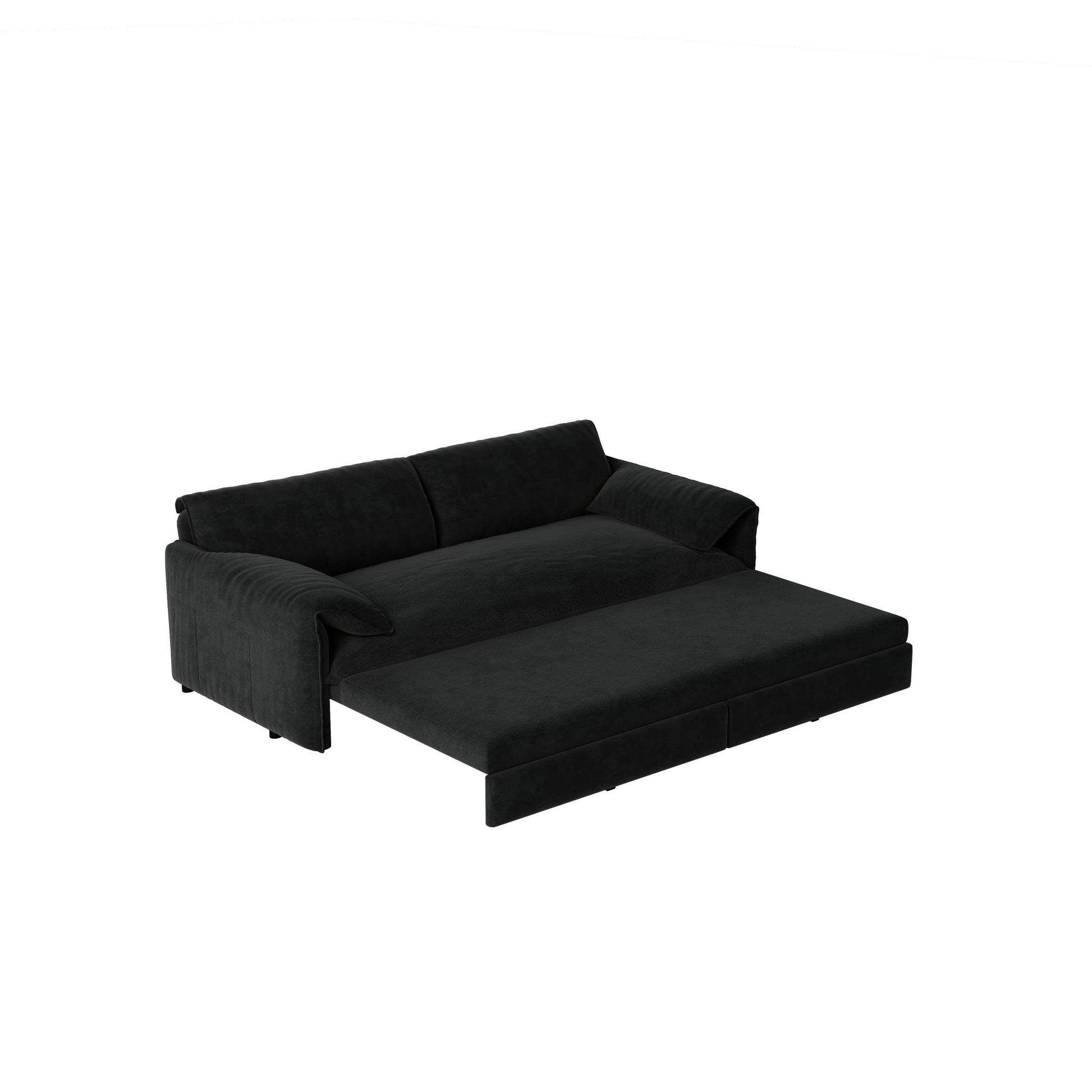 Pull Out 3 In 1 Convertible Sleeper Sofa With Side Storage, Multi Functional