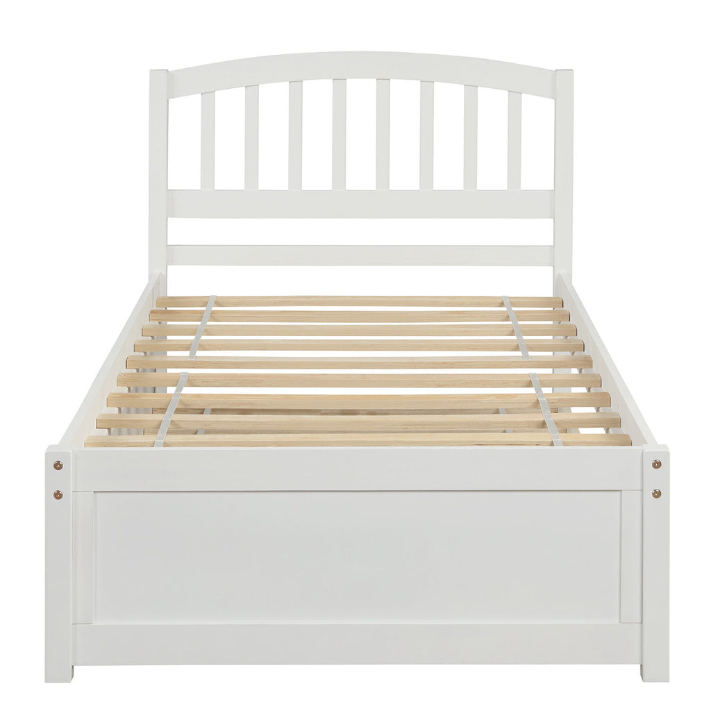 Platform Bed Wood Bed Frame With Trundle
