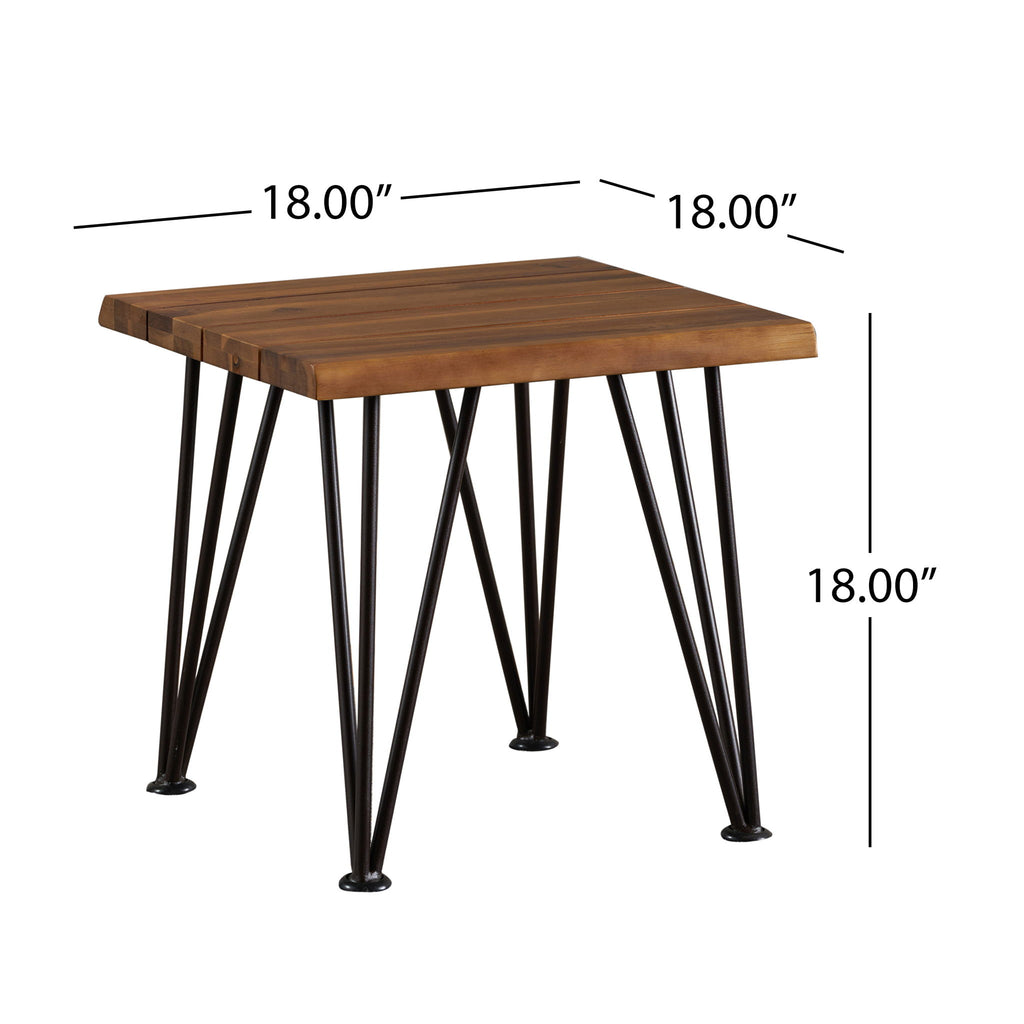 Zenith - Outdoor Industrial Accent Table (Set of 2) - Teak
