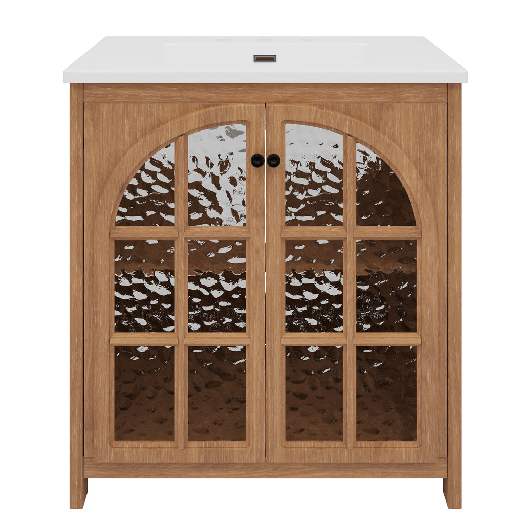 Vintage Farmhouse Bathroom Vanity With Ceramic Sink