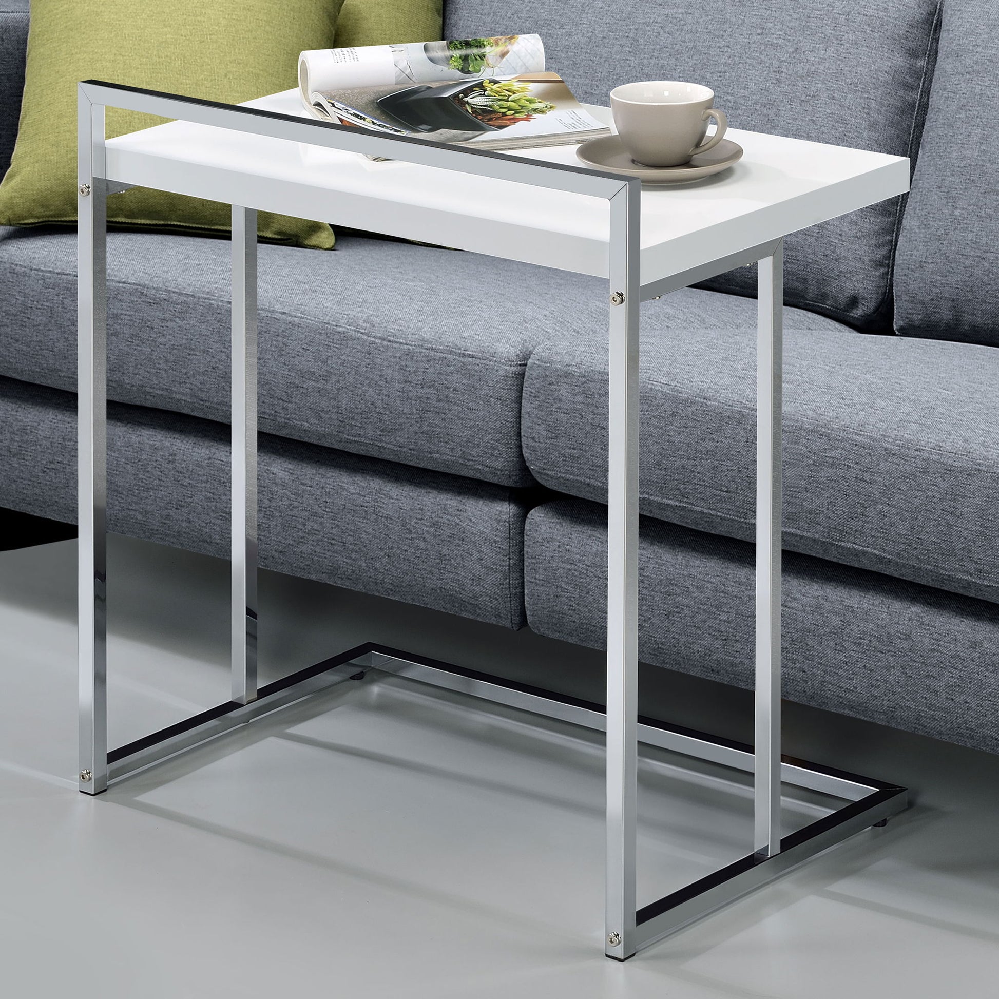 Rectangular Top Snack Table - White