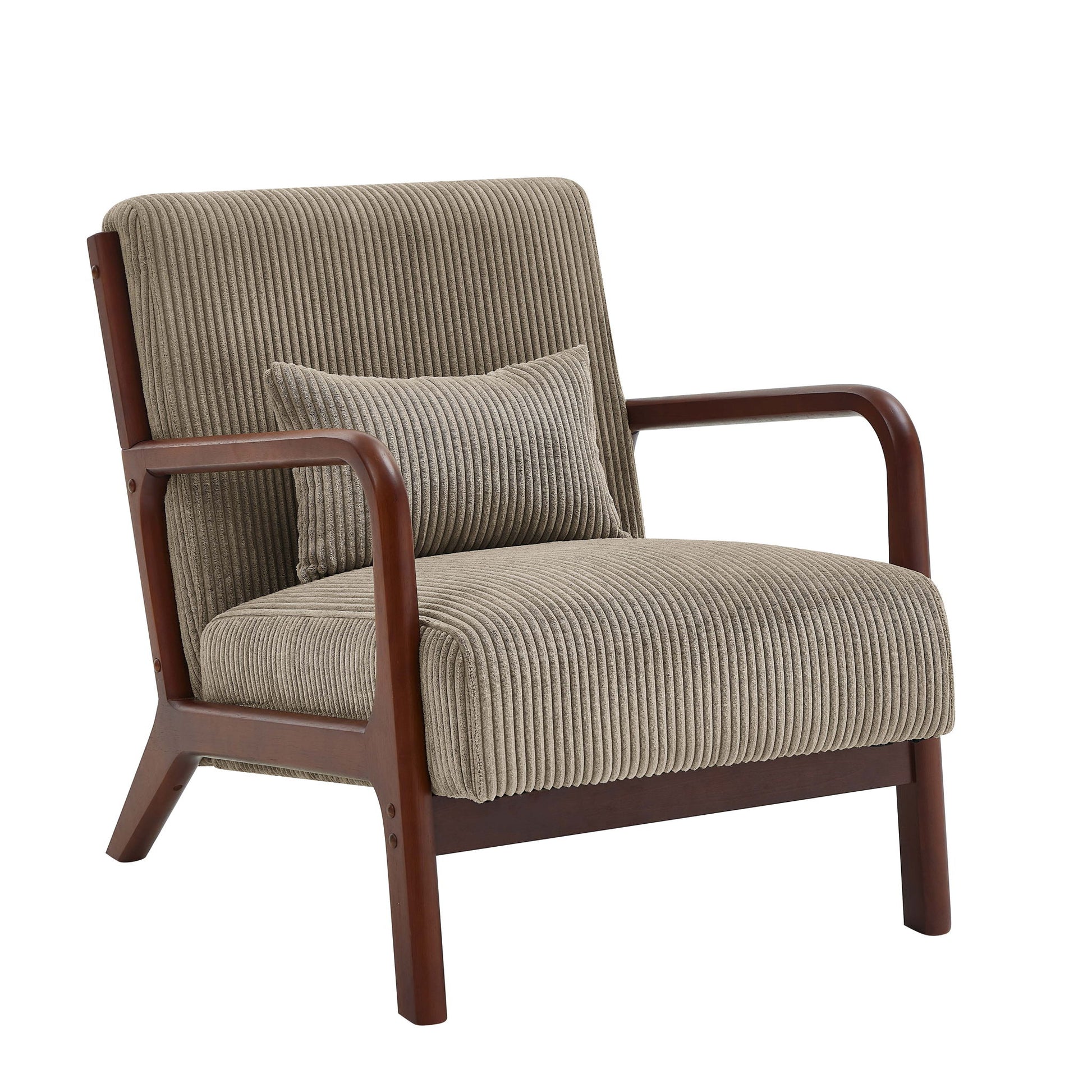 Upholstered Armchair With Back Support Pillow