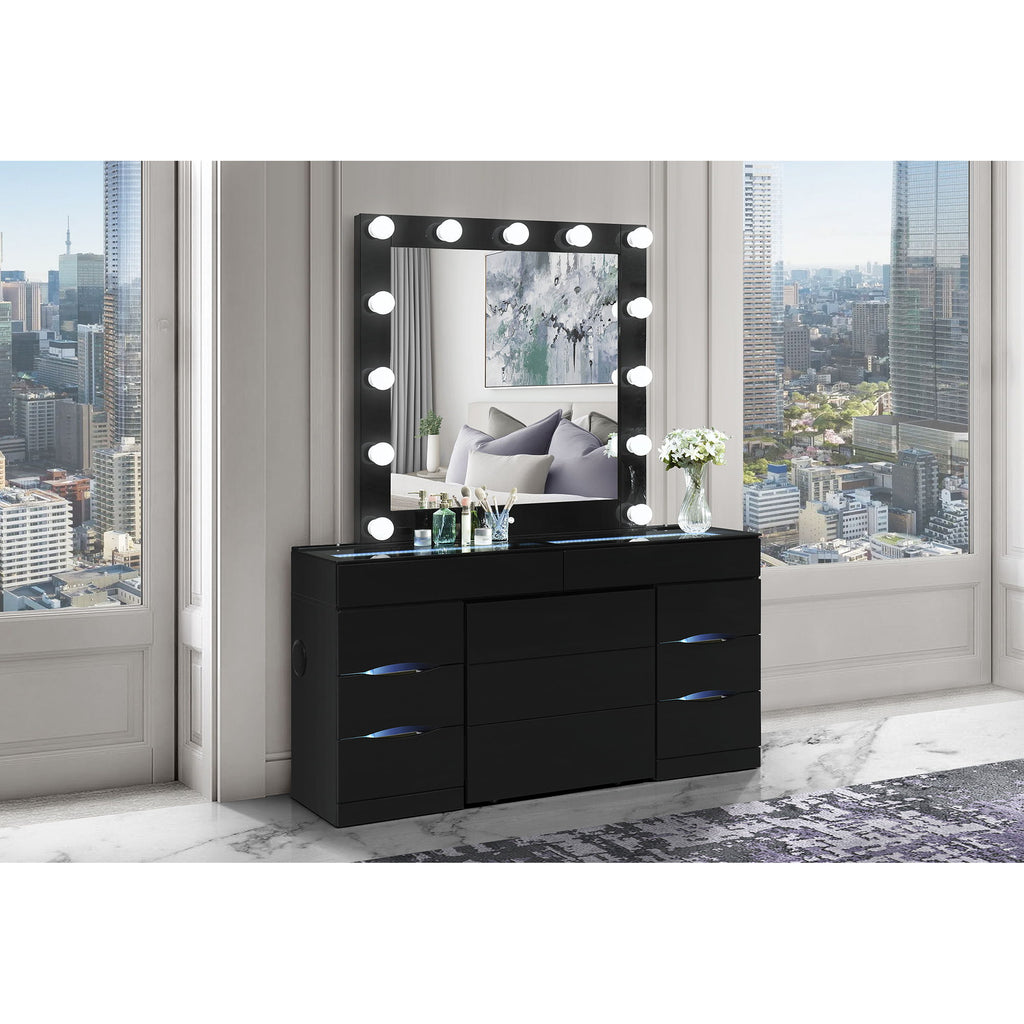 Elisa - Vanity Set With Stool And LED Bulbs