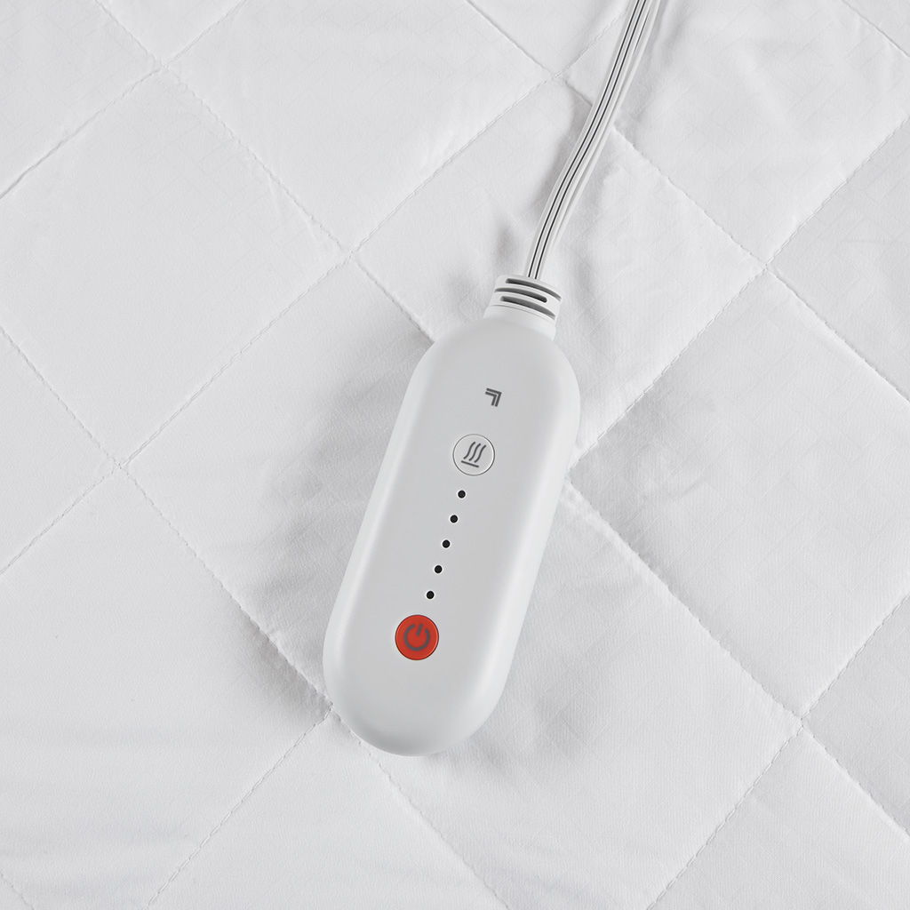 Embossed - King Heated Mattress Pad - White