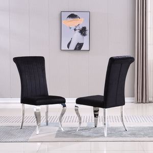 Upholstered Accent Armless Chairs With Stripe Backrest (Set of 2)