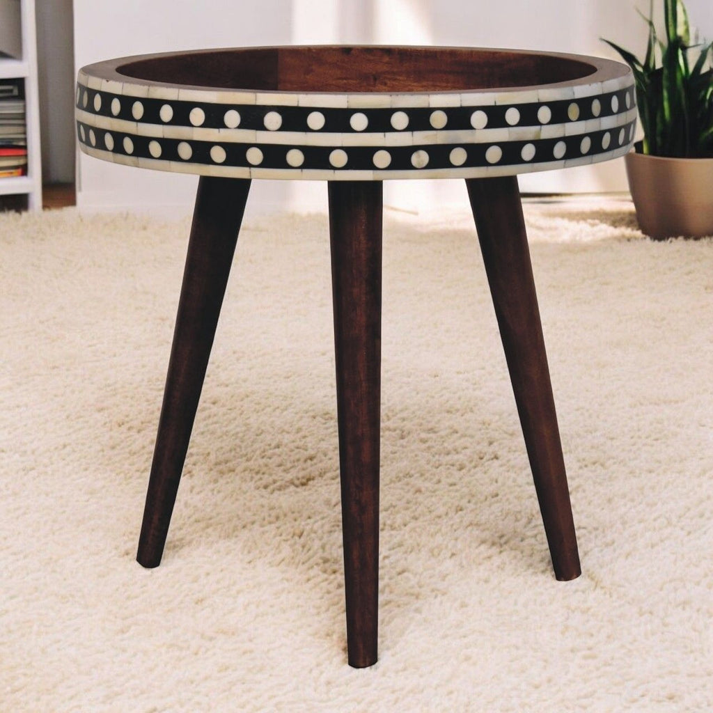 Small Patterned Nordic Style End Table