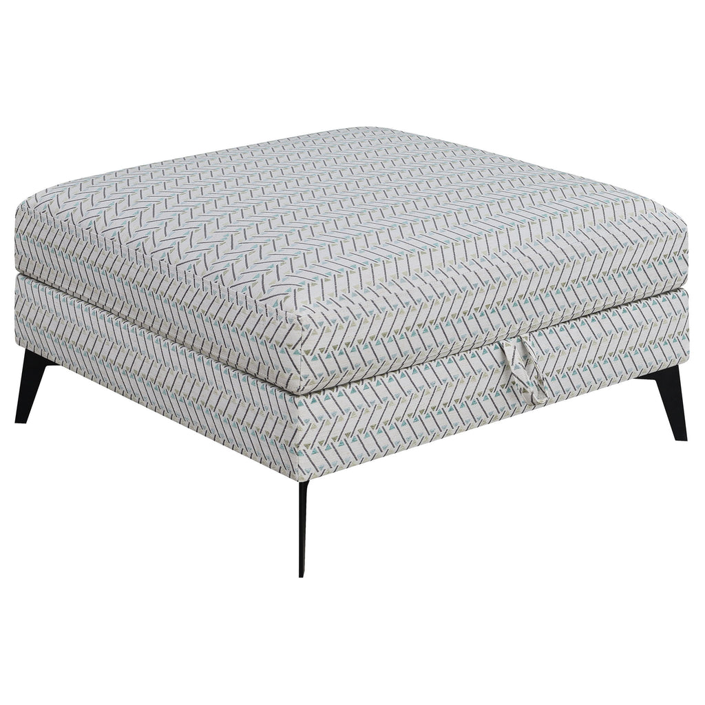 Harrison - Upholstered Storage Ottoman - Gray / Black