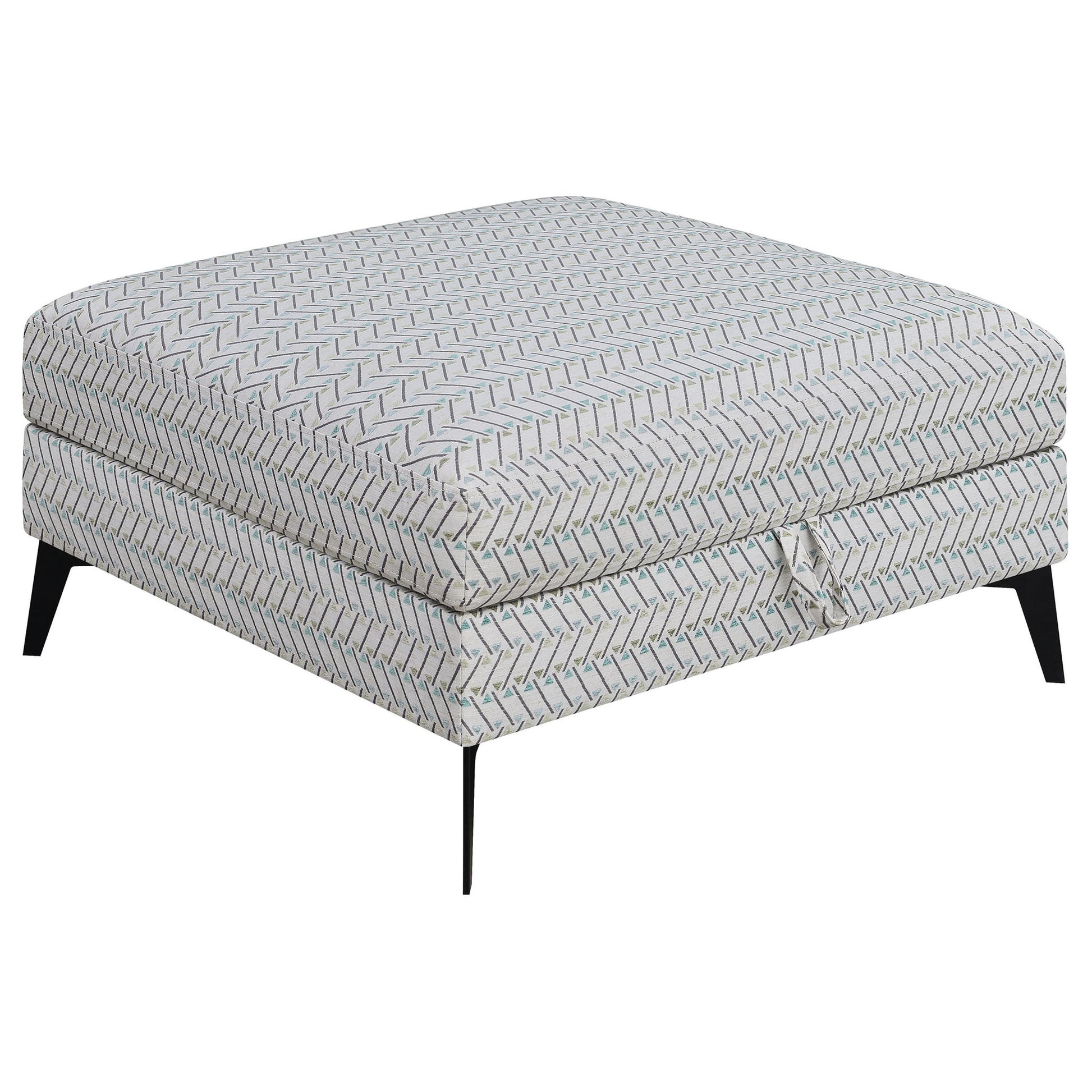 Harrison - Upholstered Storage Ottoman - Gray / Black