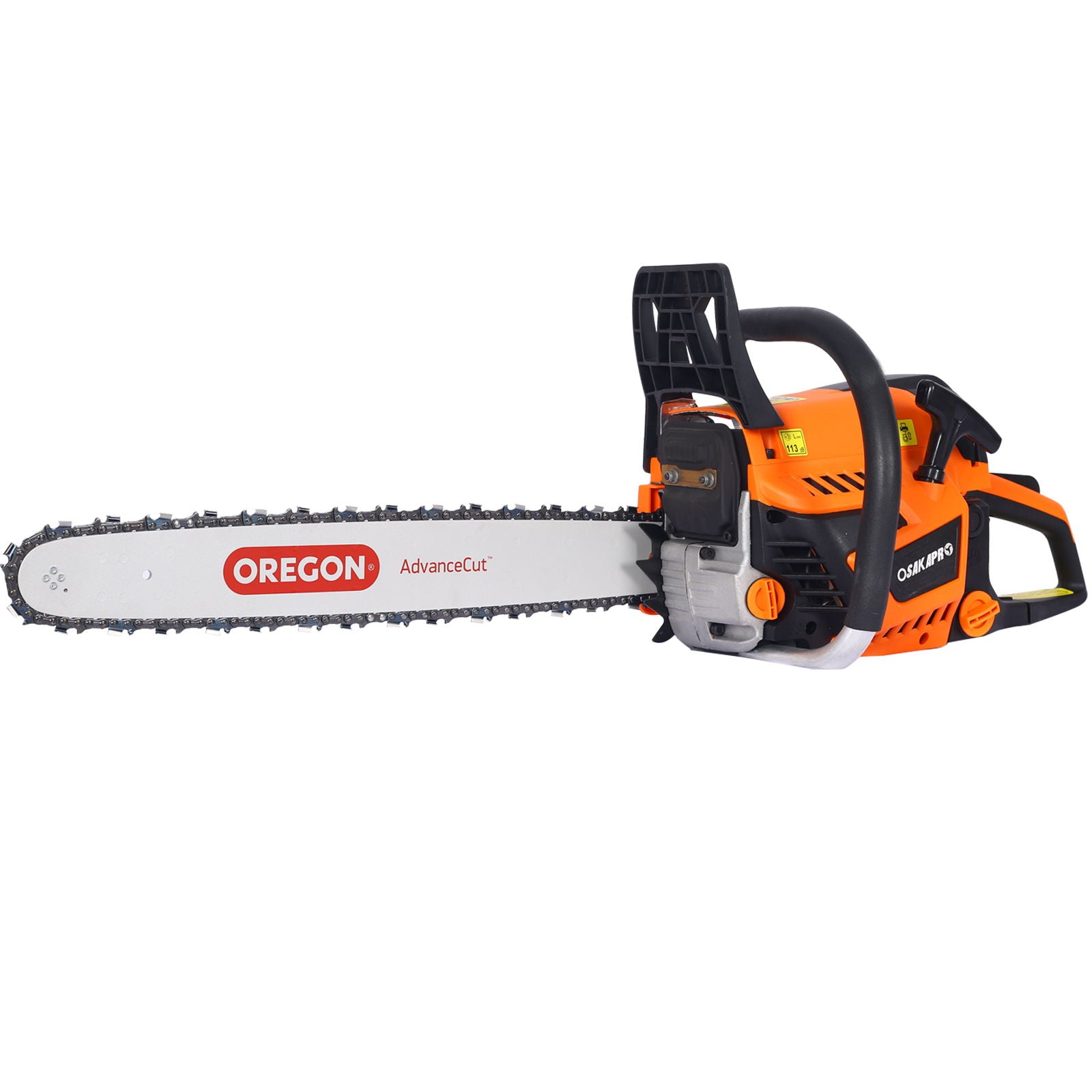 Gasoline Chainsaw 20" 52Cc For Tree And Wood Cutting - Orange