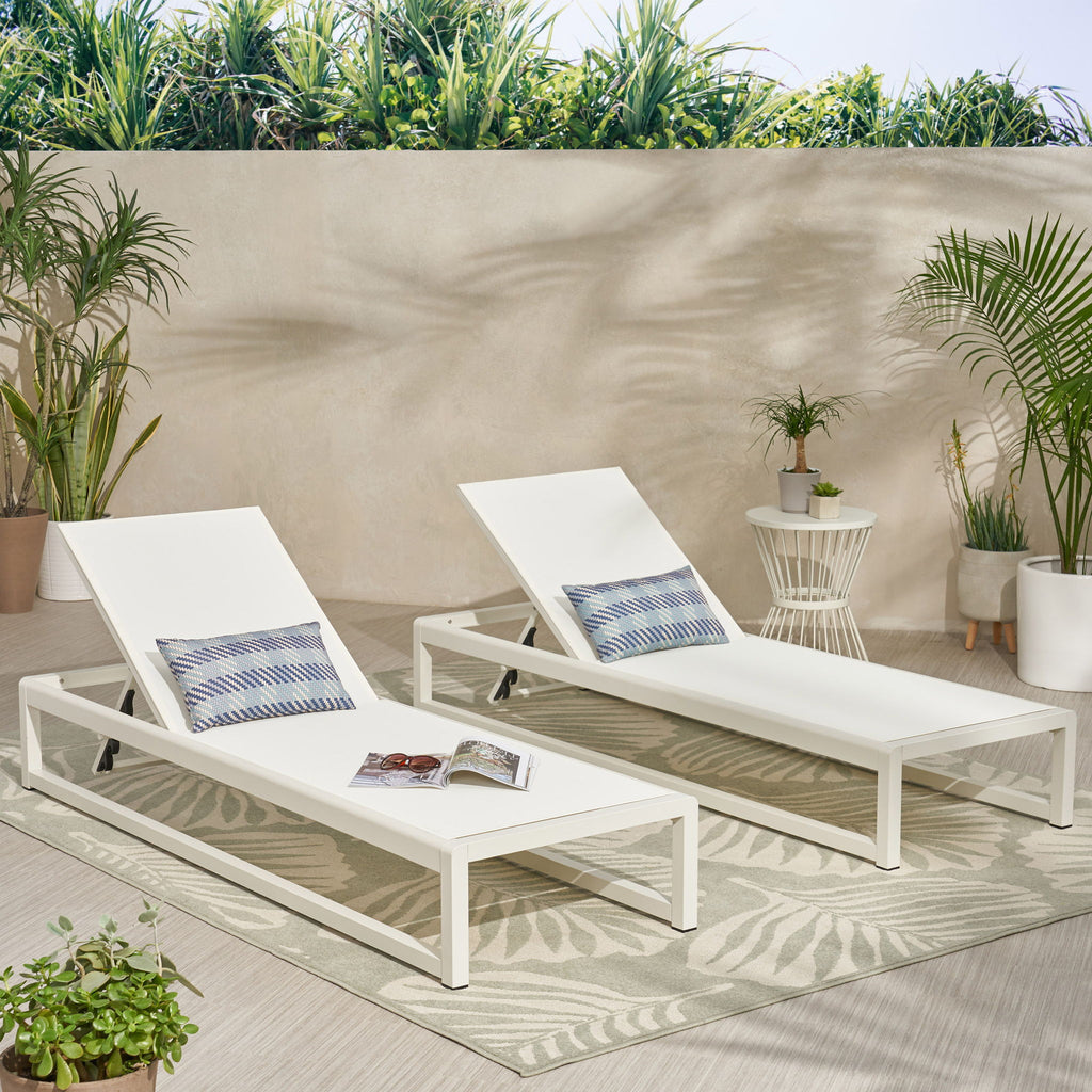 Outdoor Nylon Chaise Lounge, (Set of 2)