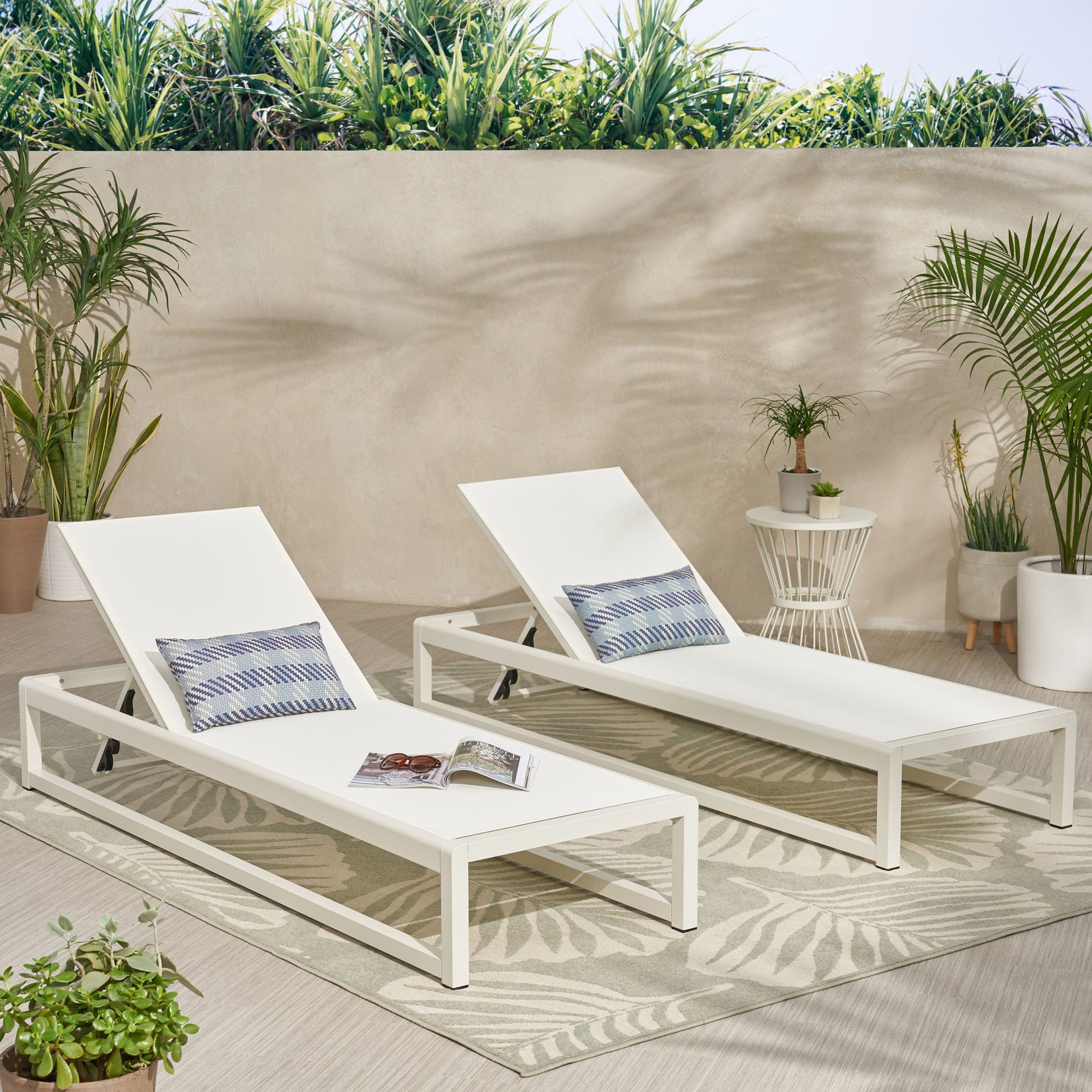 Outdoor Nylon Chaise Lounge, (Set of 2)