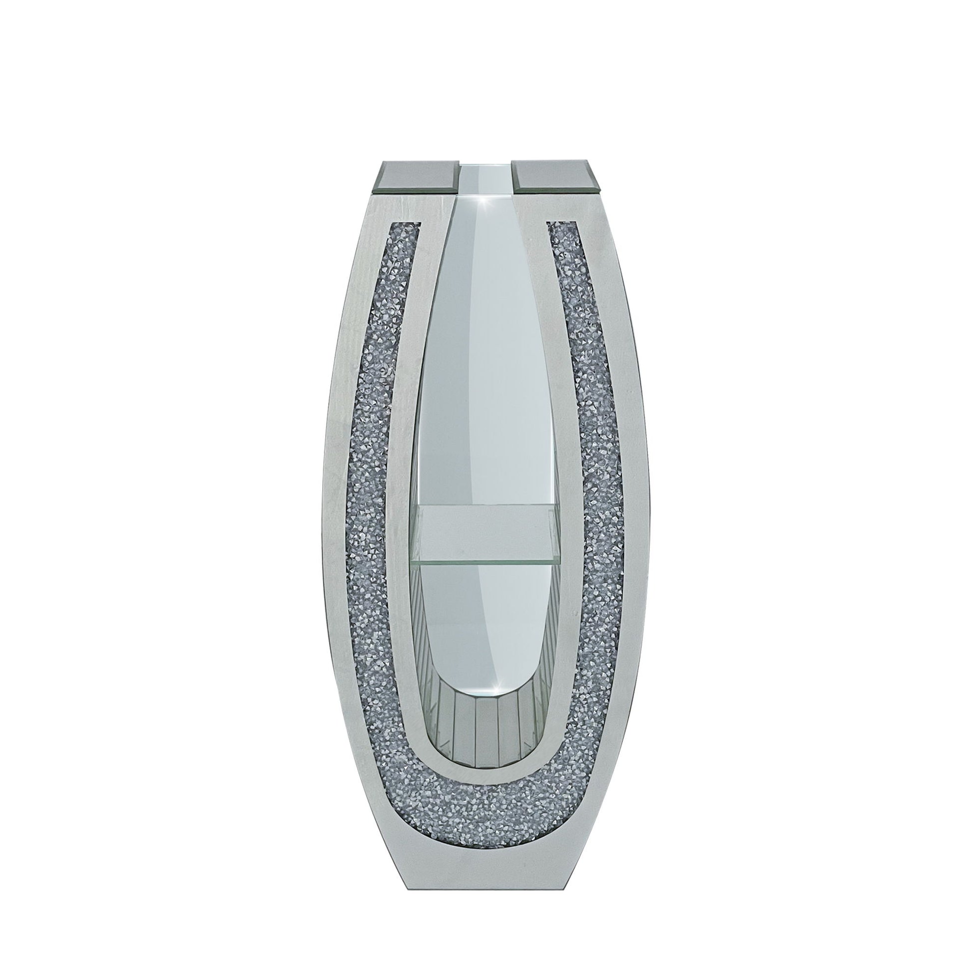 U - Shaped Floor Vase With Shattered Diamond Mirror Surface
