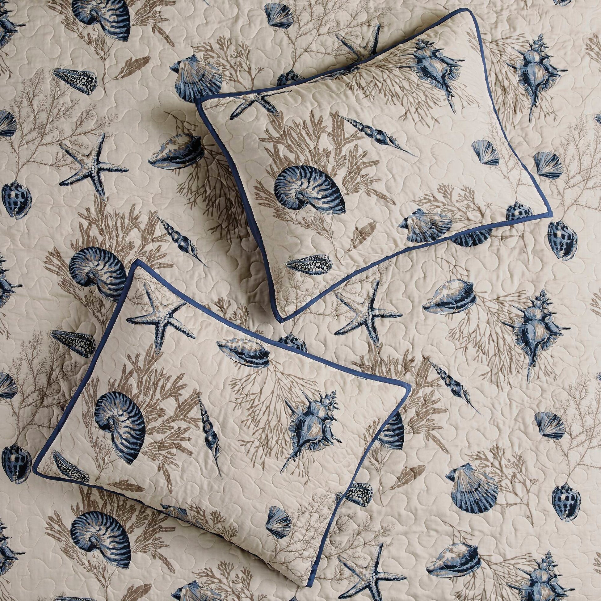Bayside - King Reversible Coverlet Set - Blue