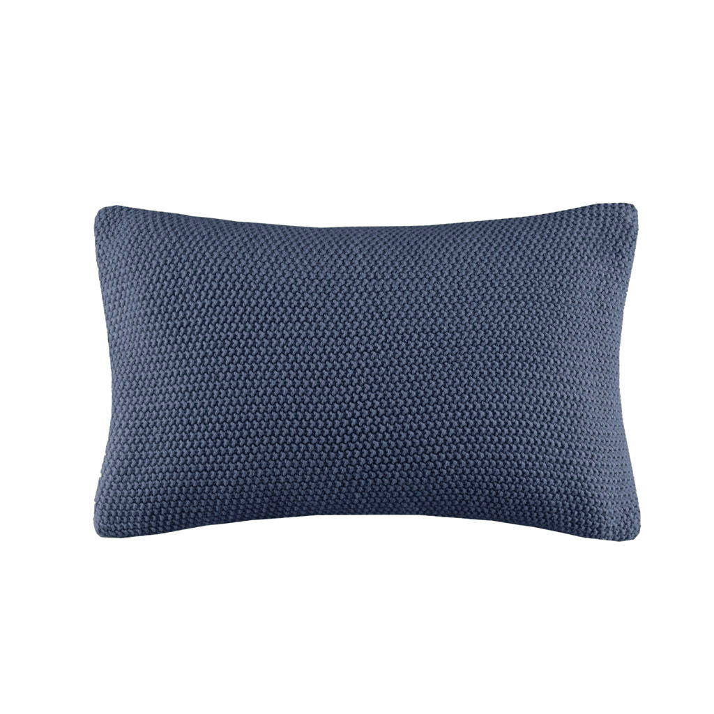 Bree Knit - Oblong Pillow Cover - Indigo