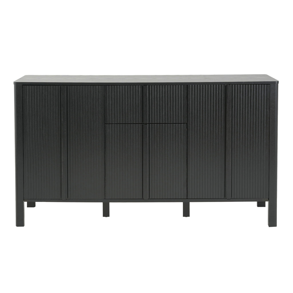 Colored Fluted Sideboard With 3 Doors And 1 Drawer