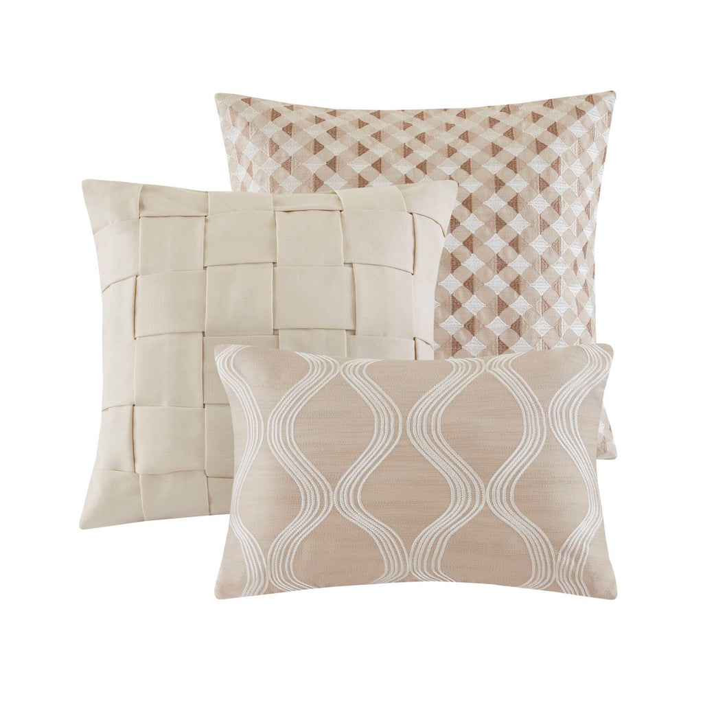 Shades of Serenity - King Comforter Set - Tan / Ivory