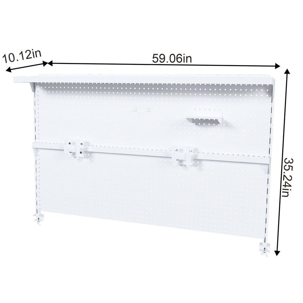 Clamp On Desk Pegboard With Single Monitor Stand