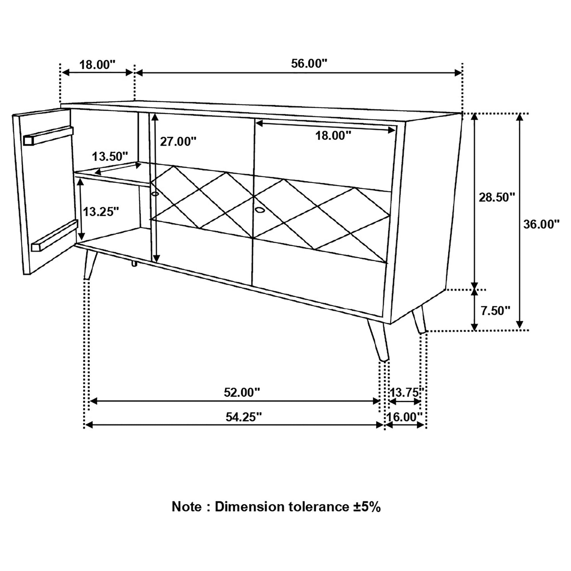 Austin - 3 Door Accent Cabinet With Tapered Legs - Natural