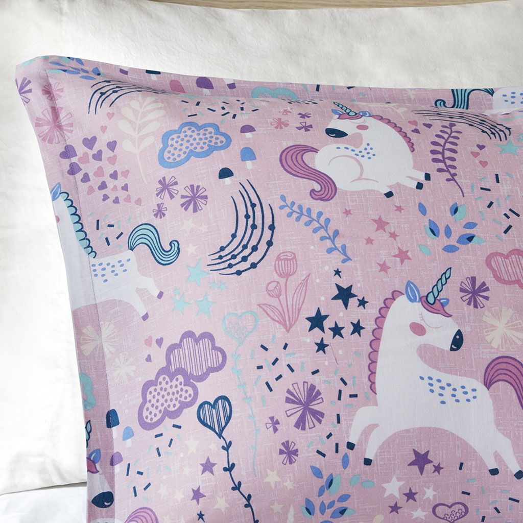 Lola - Twin Unicorn Comforter Set - Pink