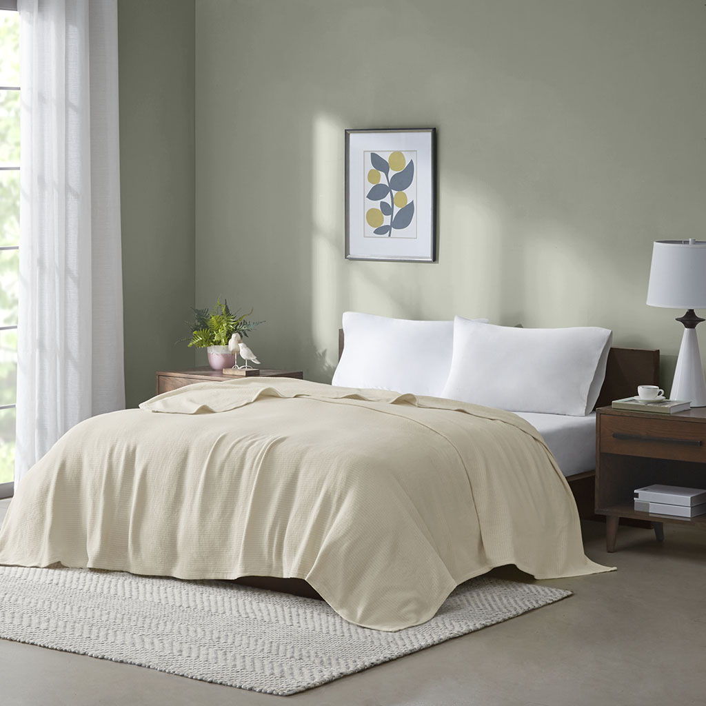 Freshspun Basketweave - Blanket - Natural