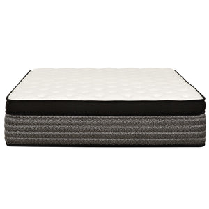 Premium 16" Queen Size Hybrid Mattress In A Box Plush Gel Memory Foam Top With Cooling Technology - Gray / White