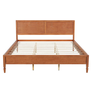 Classic Platform Bed Frame With Panel Headboard