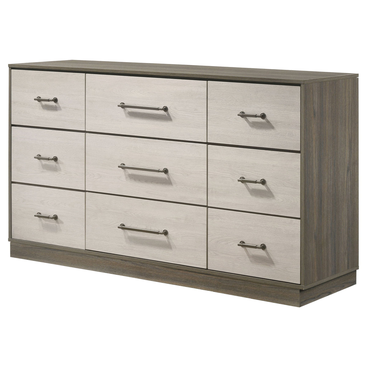 Edmondson - 9 Drawer Dresser With Hidden Jewelry Tray - Natural / Gray